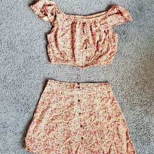 2 piece set - skirt and crop top